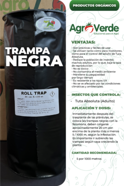 TRAMPA NEGRA PARA CONTROL DE INSECTOS ADULTOS DE TUTA ABSOLUTA
